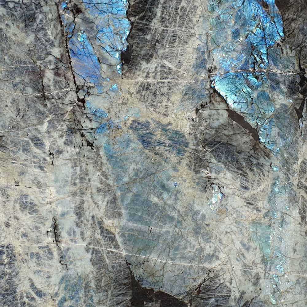 Nouveaux Arrivages de Tranches Tranche de granit Labradorite bleue